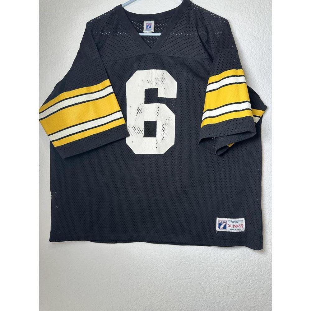 Vintage 1980s Men’s XL Pittsburgh Steelers #6 Jersey Home Black Logo 7